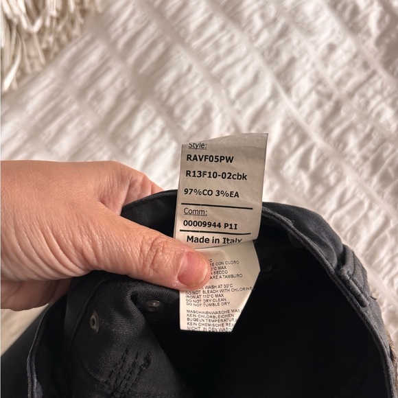 R13 Black Coated Skinny Jeans Made in Italy - Picture 3 of 12